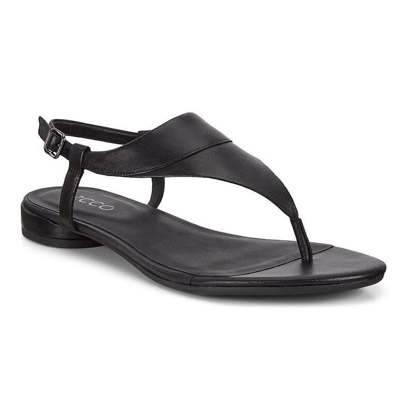 Women Ecco W Flat Sandal Ii - Sandals Black - India UCAJKX649